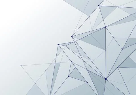 Abstract background technology style white low poly connection with nodes Stock Illustration