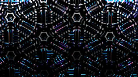 Abstract background with technology styled 3d pattern in hexagonal grid. 3D Stock Illustration