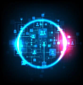 Abstract background, technology theme of social media. Stock Illustration