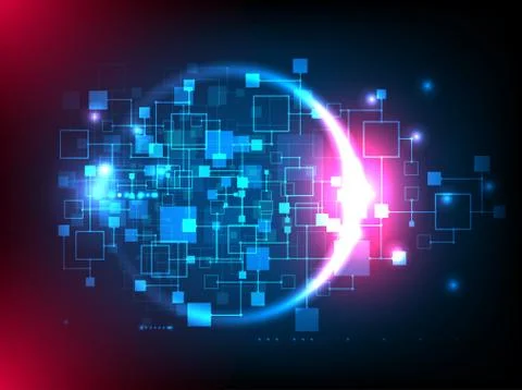 Abstract background, technology theme of social media. Stock Illustration