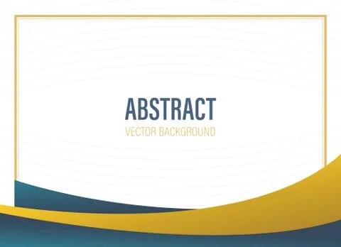 Abstract background template banner with wave shape with dark blue and gold c Stock Illustration