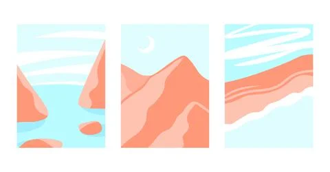 Abstract background template collection. Simple vector illustration set. Web  Stock Illustration