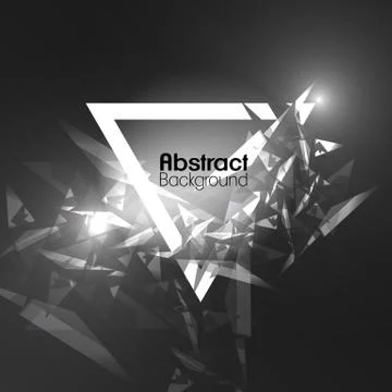 Abstract Background Template Crystal Design over Triangle Frame  - Vector Ill Stock Illustration