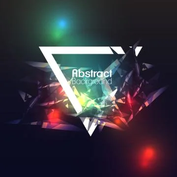 Abstract Background Template Crystal Design over Triangle Frame  - Vector Ill Illustrazione stock