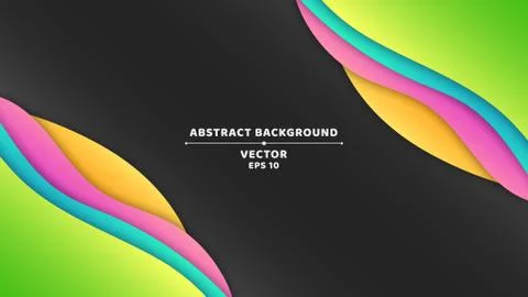 Abstract background. Template for your projects. Multicolored paper waves on Stock Illustration