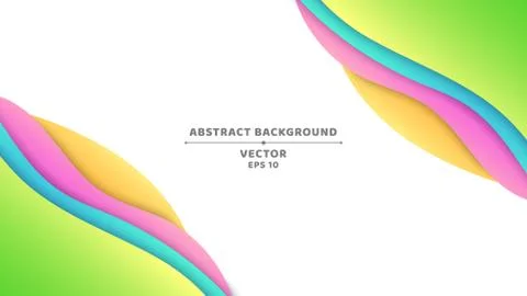 Abstract background. Template for your projects. Multicolored paper waves iso Stock Illustration