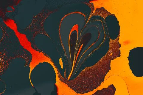 Abstract background templates with  Ebru marbling heart shape patterns Stock Illustration