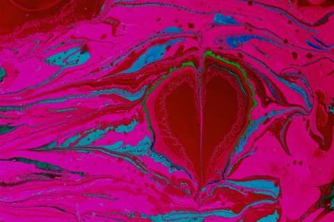 Abstract background templates with  Ebru marbling heart shape patterns Stock Illustration