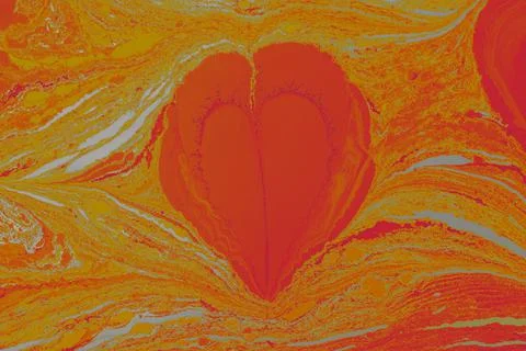 Abstract background templates with  Ebru marbling heart shape patterns Stock Illustration