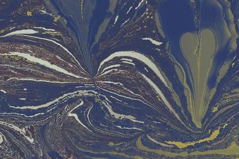 Abstract background templates with  Ebru marbling heart shape patterns Stock Illustration