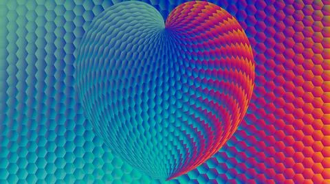 Abstract background with a textural gradient blue red heart. Stock Illustration