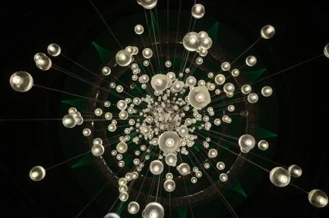 Abstract background. Texture.  Ceiling Light. Lobby lights in hotel. Pattern Stock Photos