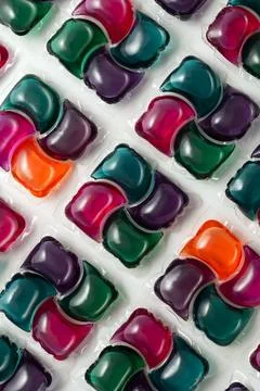 Abstract background texture of colorful concentrated liquid laundry detergent 스톡 사진
