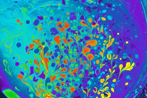 Abstract background  texture with  Ebru marbling painting with floral pattern 写真素材