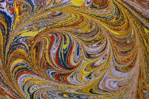 Abstract background  texture with  Ebru marbling painting with floral pattern Stock Photos