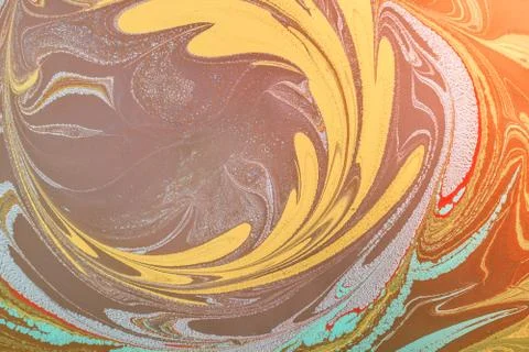 Abstract background  texture with  Ebru marbling painting with floral pattern Stock Photos