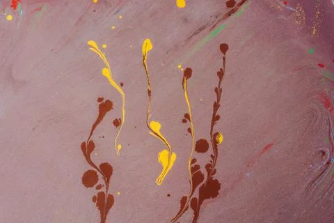 Abstract background  texture with  Ebru marbling painting with floral pattern 写真素材