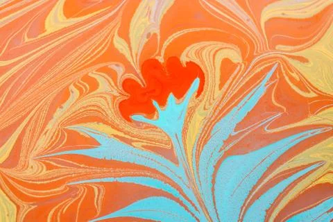 Abstract background  texture with  Ebru marbling painting with floral pattern 写真素材