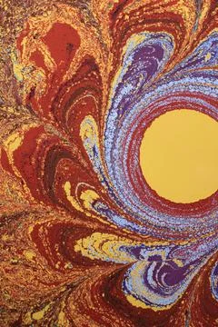 Abstract background  texture with  Ebru marbling painting with floral pattern Foto stock
