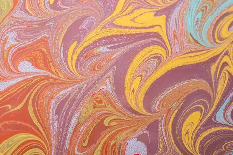 Abstract background texture with  Ebru marbling painting with patterns Stock Photos