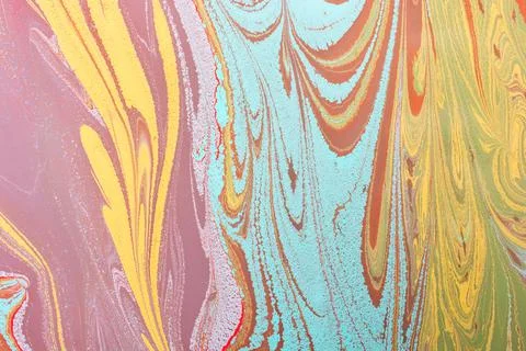Abstract background  texture with  Ebru marbling painting with floral pattern Stock Photos
