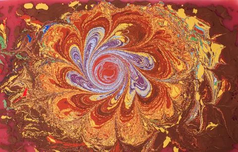 Abstract background  texture with  Ebru marbling painting with floral pattern Stock Photos