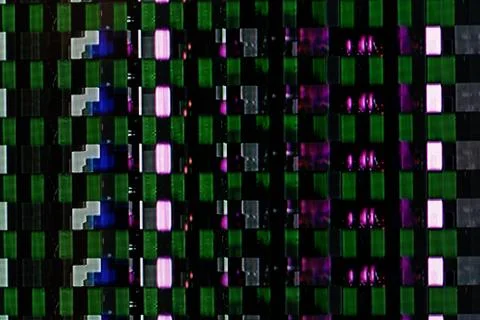 Abstract background texture, glitches, digital noise and distortion on the TV 写真素材