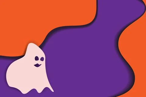 Abstract background texture in paper cut style with ghost and Copyspace in Illustrazione stock