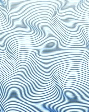 Abstract background texture with wavy blue lines creating optical illusion .. Stock Illustration