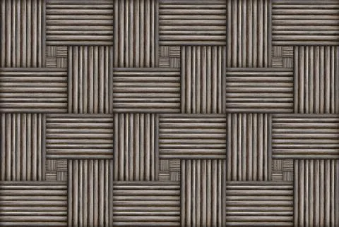 Abstract background texture wooden wall wicker crosswise gray ribbed cell pat Stock Illustration