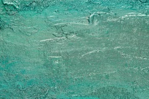 Abstract background: textured plaster with emerald turquoise color, close Foto stock