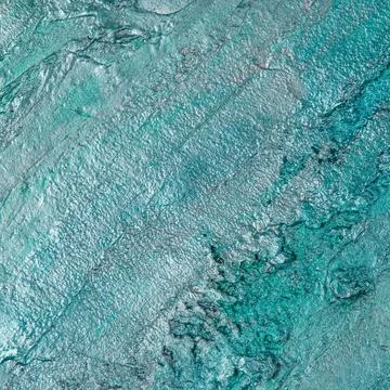Abstract background: textured plaster with emerald turquoise color, close Stock Photos