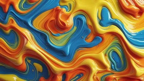 Abstract background of thick acrylic paint melting and moving randomly combi Stock Footage 313248957