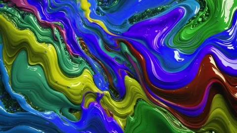 Abstract background thick acrylic paint melting and moving randomly dominant 動画素材 313249085