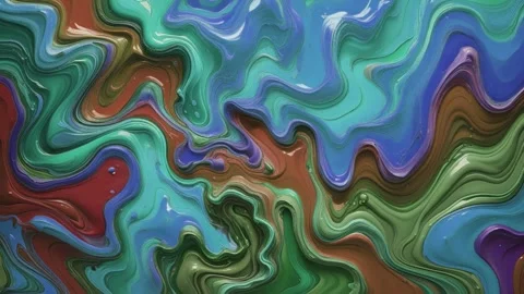 Abstract background thick acrylic paint melting and moving randomly pale col Stock Footage 313249111