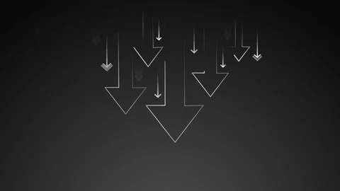 Abstract background with thin arrows pointing downward,showing decline fall.. Video stock 337267036