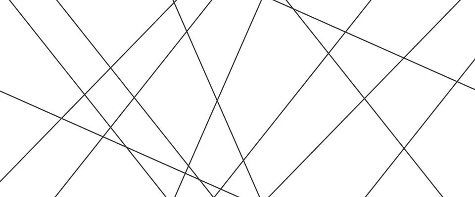 Abstract background with thin black chaotic crossing lines on white. Minima.. Stock Illustration