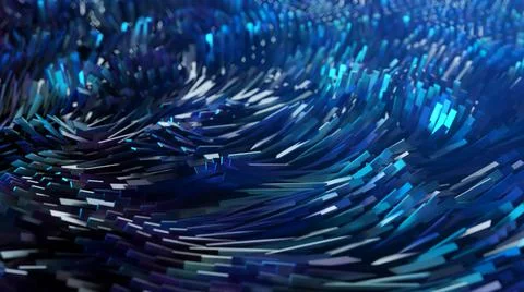 Abstract background of thousands of rectangles creating a wave surface. Moder Stock Illustration