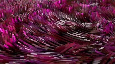 Abstract background of thousands of rectangles creating a wave surface. Moder 库存插图