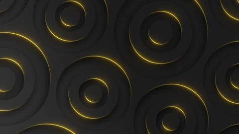 Abstract background from three-dimensional black circles Stock Illustration
