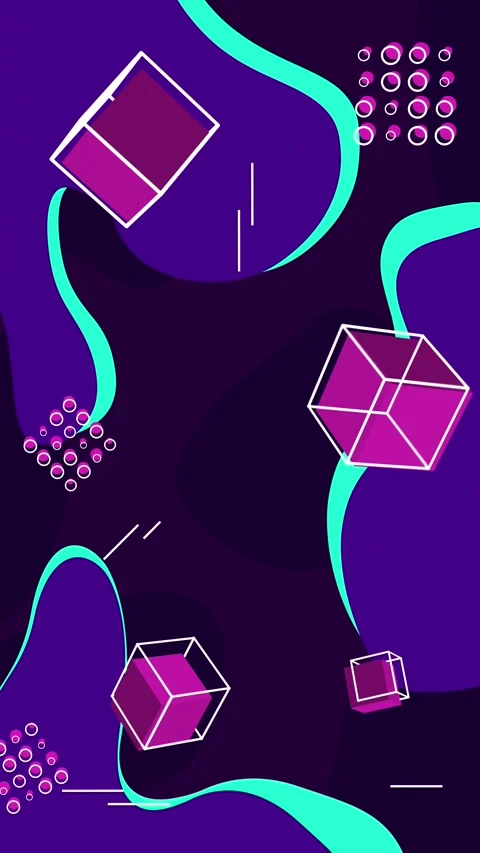 Abstract background with three-dimensional cubes. Loop. 動画素材 244303518