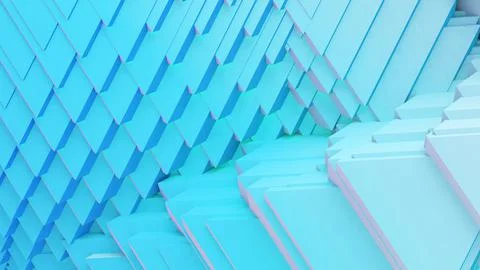 Abstract background three dimensional structure pastel blue gradation, geomet Stock Photos