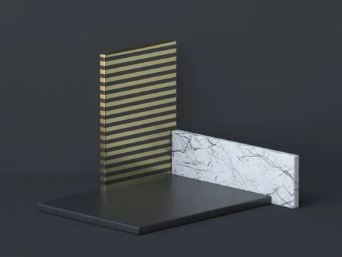 Abstract background three rectangles podium 3D イラスト素材