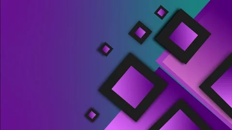 Abstract background with tilted square frames and glowing geometric shapes .. 動画素材 339294212