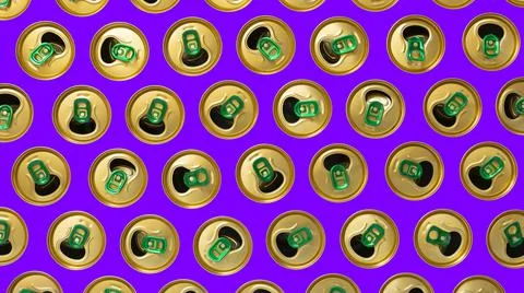 Abstract background with tin cans of summer drinks Stock Photos