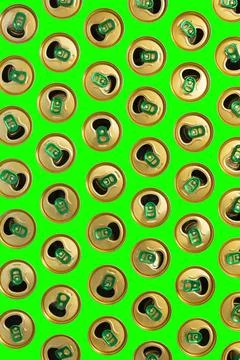 Abstract background with tin cans of summer drinks Stock Photos