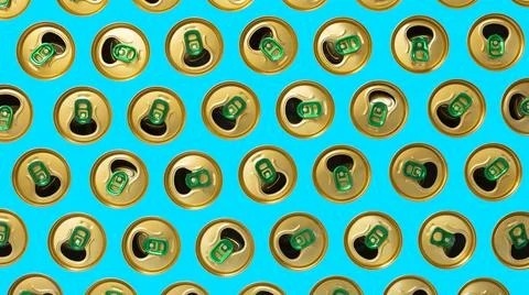 Abstract background with tin cans of summer drinks Stock Photos