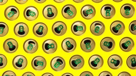 Abstract background with tin cans of summer drinks Stock Photos
