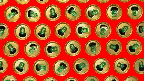 Abstract background with tin cans of summer drinks Stock Photos