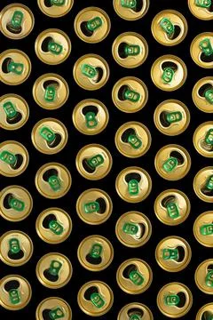 Abstract background with tin cans of summer drinks Stock Photos